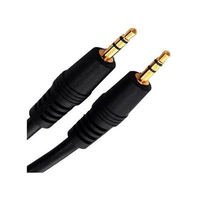 Kit Cabo Auxiliar P2 X P2 Macho Estéreo 1,5-2-3-5 Metros Dourado
