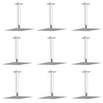 Chuveiro Ducha Teto Kit 9 Uni Inox 20x20 Slim Quadrado Banheiro Piscina Box Area Externa