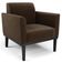 Sofá Namoradeira E 1 Poltrona Base Madeira Preto Maressa Suede Marrom - Ibiza