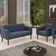 Sofá Namoradeira E 1 Poltrona Base Madeira Castanho Ana Suede Azul Marinho - Ibiza