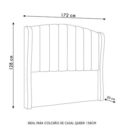 Cabeceira Casal Queen Cama 160cm Glenda I02 Veludo Chumbo - Mpozenato