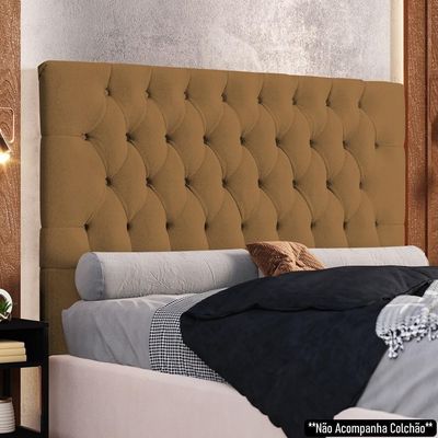 Cabeceira Casal Queen Cama 160cm Cristal C16 Boucle Mostarda - Mpozenato
