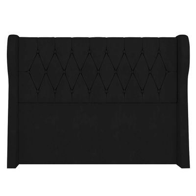 Cabeceira Casal Cama 140cm Malva I02 Veludo Preto - Mpozenato