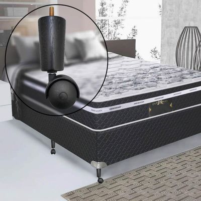 Kit 7 Pe De Cama Box Casal Rodinhas Para Moveis Pé Para Cama