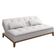 Sofá-Cama 3 Lugares Casal Premium Base e Pés de Madeira Branco