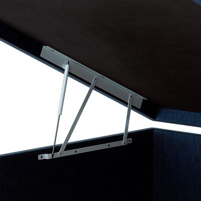 Base para Cama Box Solteiro Guldi com Baú Linho (47x88x188 cm) Azul Marinho