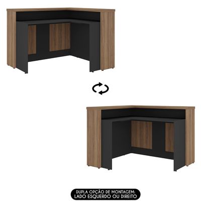 Balcão De Recepção 135cm Corp A06 Nogal-preto - Mpozenato