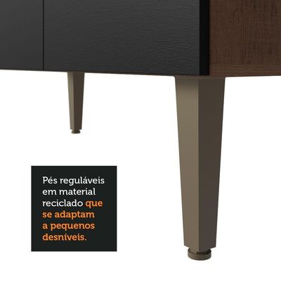 Balcão Gabinete Com Pia 105cm 3 Portas 1 Gaveta Rustic