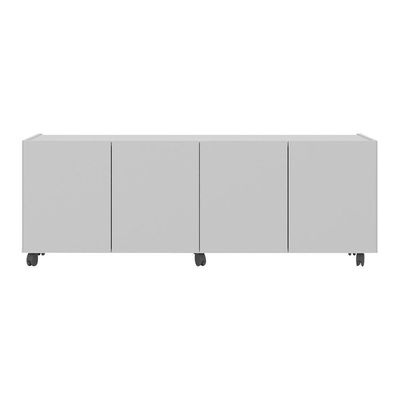 Rack Para Tv Até 50 Polegadas Com 4 Portas E Rodízios Multimóveis Mp1069 Branco Branco