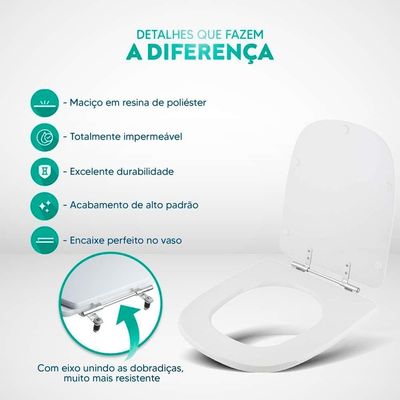 Tampa De Vaso Poliester Ibiza Cinza Escuro Para Bacia Incepa 6lpf