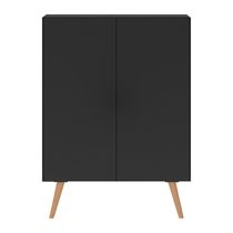 Sapateira 2 Portas Retrô Nina Multimóveis V6009Preta/Natural