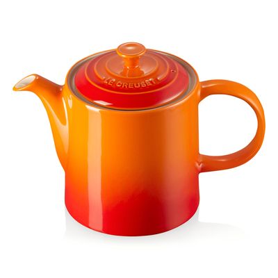 KIT LE CREUSET BULE GRANDE 1,3L E 2 CANECAS 200ML EXPRESSO C/ PIRES LARANJA