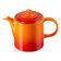 KIT LE CREUSET BULE GRANDE 1,3L E 2 CANECAS 200ML EXPRESSO C/ PIRES LARANJA