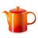 KIT LE CREUSET BULE GRANDE 1,3L E 2 CANECAS 200ML EXPRESSO C/ PIRES LARANJA