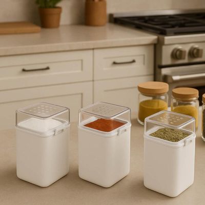 Kit 6 Saleiros Pimenteiros de Mesa 70ml Branco Plástico Coza Restaurante Bar