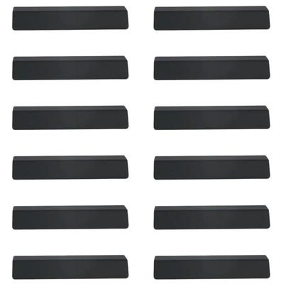 Kit 12 Puxadores Alça de Sobrepor para Móveis Preto PV22 Armários Gavetas Torralba