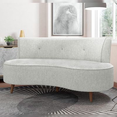 Sofá Chaise Living 2 Lugares 135cm para Sala Istambul K01 Linho Cinza - Lyam Decor