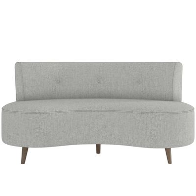 Sofá Chaise Living 2 Lugares 135cm para Sala Istambul K01 Linho Cinza - Lyam Decor
