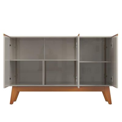 Balcao Buffet Ares 3 Portas 122 Cm Henn Off White Nature