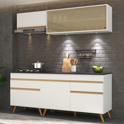 Cozinha Compacta 4 Peças Com Leds Veneza Up Multimóveis