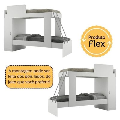 Conjunto Quarto Beliche Com Colchão/escrivaninha Multimóveis Mp4227 Branco/rustic Branco/rustic