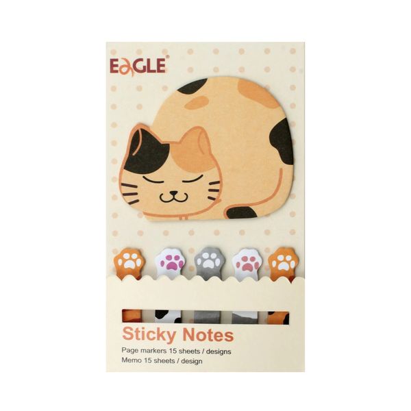 Bloco Adesivo Eagle Anotações Modelo Envelope Gato com 15 Folhas