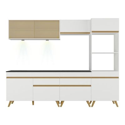 Cozinha Completa Veneza Up Fg2037 Leds Armário E Balcão