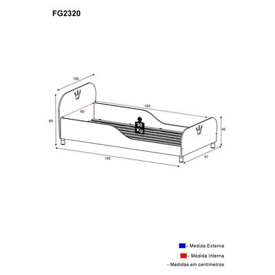 Cama Solteiro Para Colchão 88X188Cm Multimóveis Branca
