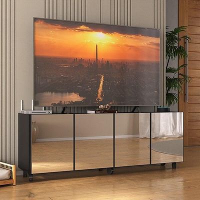 Rack Tv Até 50 Polegadas Com Rodízios E Espelhos Mp1080 Preto Preto