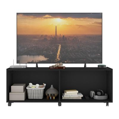 Rack Tv Até 50 Polegadas Com Rodízios E Espelhos Mp1080 Preto Preto