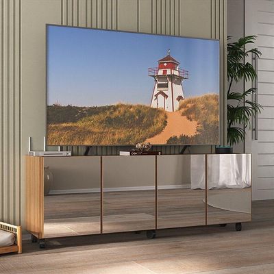 Rack Tv Até 50 Polegadas Com Rodízios E Espelhos Mp1080 Rustic Rustic