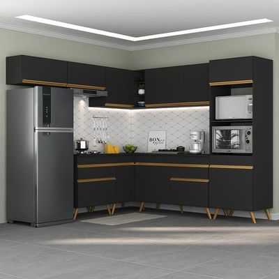 Cozinha Completa De Canto Veneza Gb Mp2070 Preta