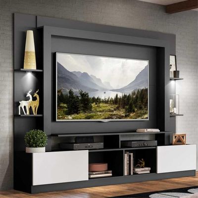 Rack Estante Tv 65´´ Leds Preto /Branco