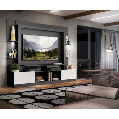 Rack Estante Tv 65´´ Leds Preto /Branco