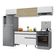 Armário De Cozinha Compacta 260cm Veneza Multimóveis V3698 Branco/preto Branco/preto