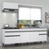 Armário De Cozinha Compacta 220cm Veneza Multimóveis V2074 Branco/preto Branco/preto