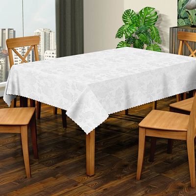 Toalha Mesa Salehtex Térmica Jacquard 1,38m x 2,00m Branca