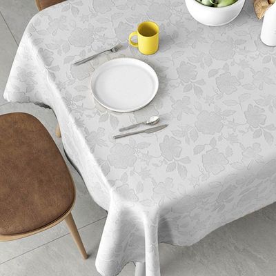 Toalha Mesa Salehtex Térmica Jacquard 1,38m x 2,00m Branca