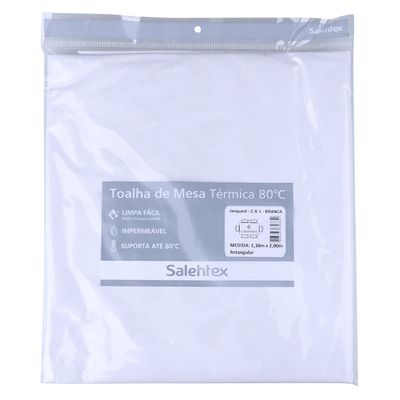 Toalha Mesa Salehtex Térmica Jacquard 1,38m x 2,00m Branca