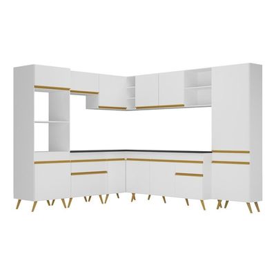 Cozinha Completa De Canto Veneza Gw Mp2047 Branca