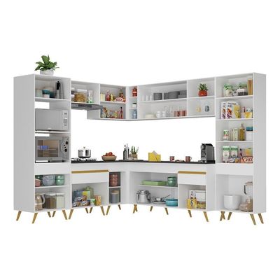 Cozinha Completa De Canto Veneza Gw Mp2047 Branca