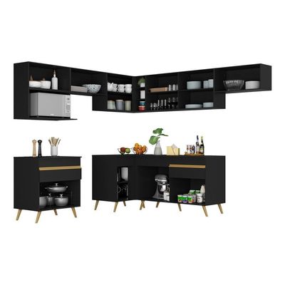 Cozinha Completa De Canto Gb Mp2071 Com Armário E Balcão