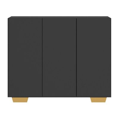 Gabinete Banheiro 3 Portas 90cm Mp5031 Preto Natural