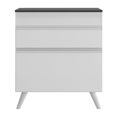 Balcão Cozinha Para Cooktop 70cm 1 Porta 1 Gaveta Veneza Multimóveis V3706 Branco Branco