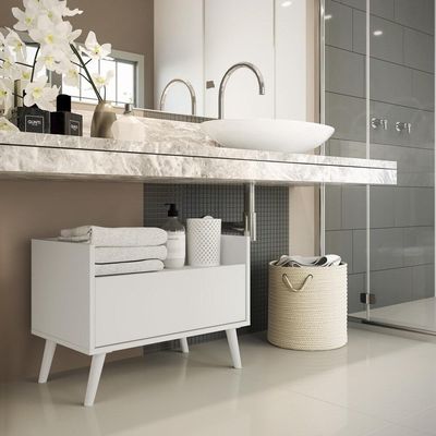 Gabinete Armário Banheiro 60Cm Multimóveis V3624 Branco