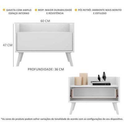Gabinete Armário Banheiro 60Cm Multimóveis V3624 Branco