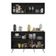 Conjunto Cantinho Do Café Retrô Armário E Aparador 4 Portas Multimóveis Mp1084 Preto/branco