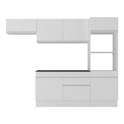 Armário De Cozinha Compacta 4 Peças Com Rodapé Mp2176 Made Multimóveis Branco Branco