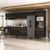 Cozinha Modulada Completa 357cm 6 Peças Com Balcão Para Cooktop Veneza Multimóveis Mp2272 Preto Dourado