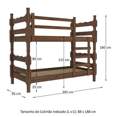 Beliche Vira 2 Camas Colchões Inclusos Multimóveis Vcr4159